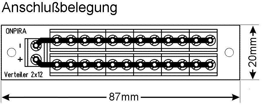 Stromverteiler Verteiler V2x12 bis 8A belastbar Leiste Klemme Modellbau