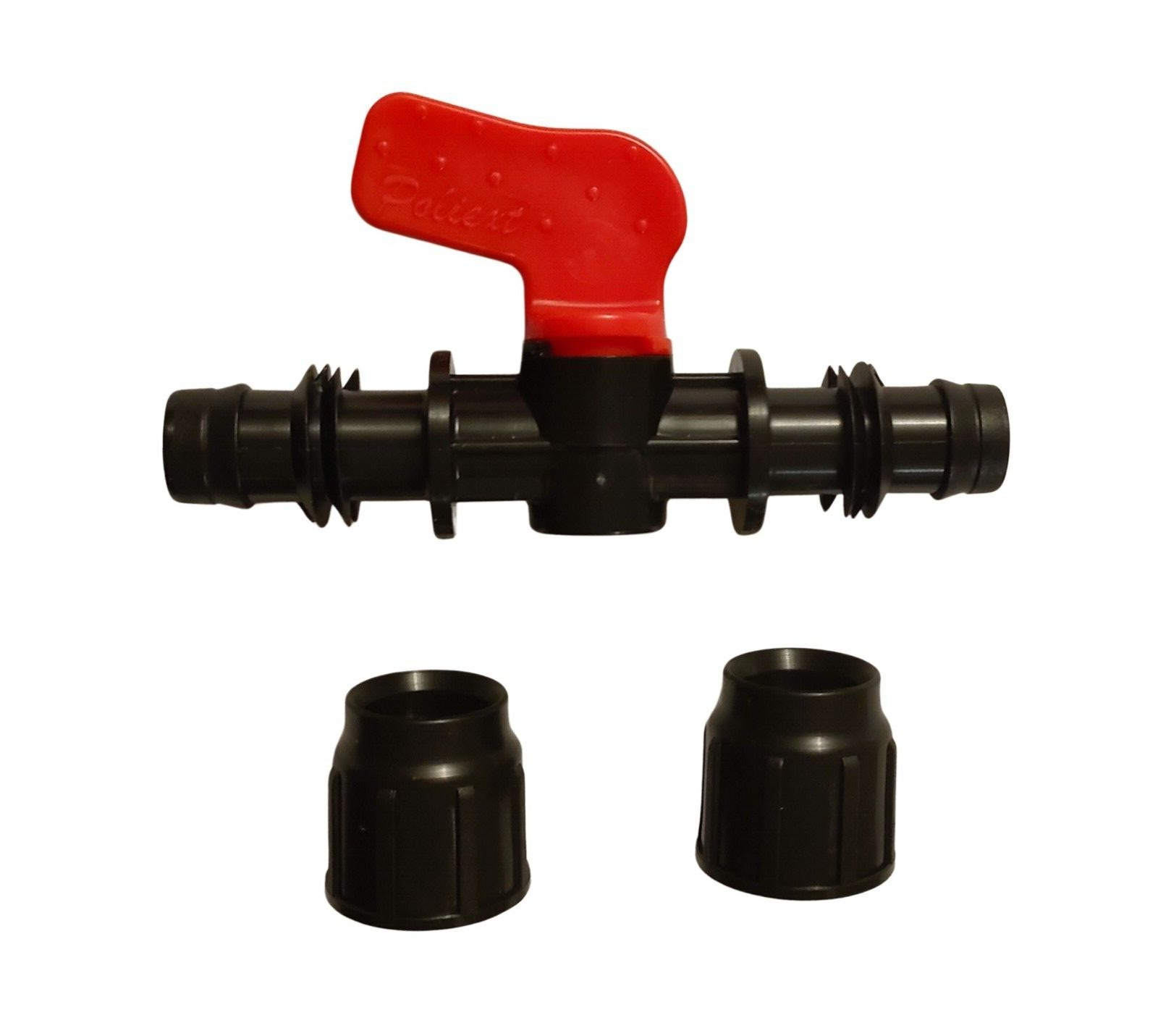 Kugelhahn PP Absperrhahn für Tropfschlauch PN6 Klemmfitting Ø16mm 2