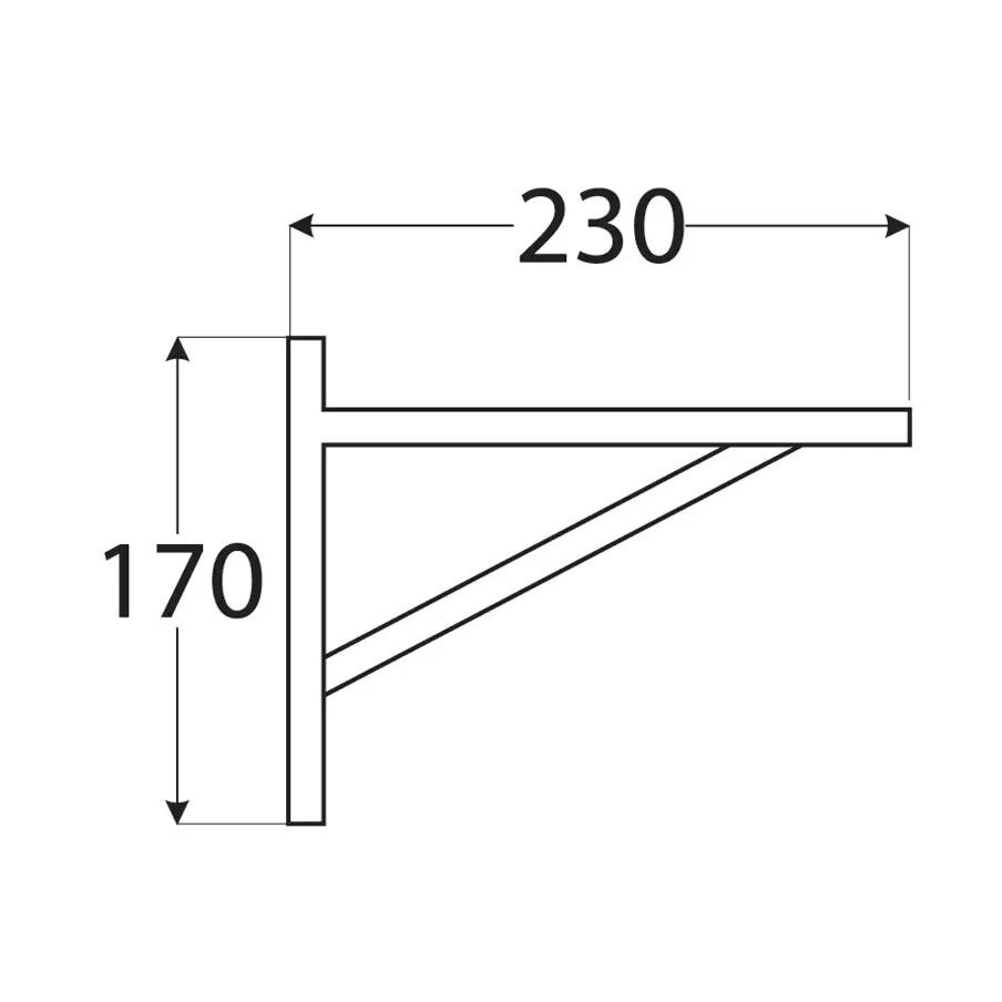 Regalträger aus Holz 230mm Zeichnung
