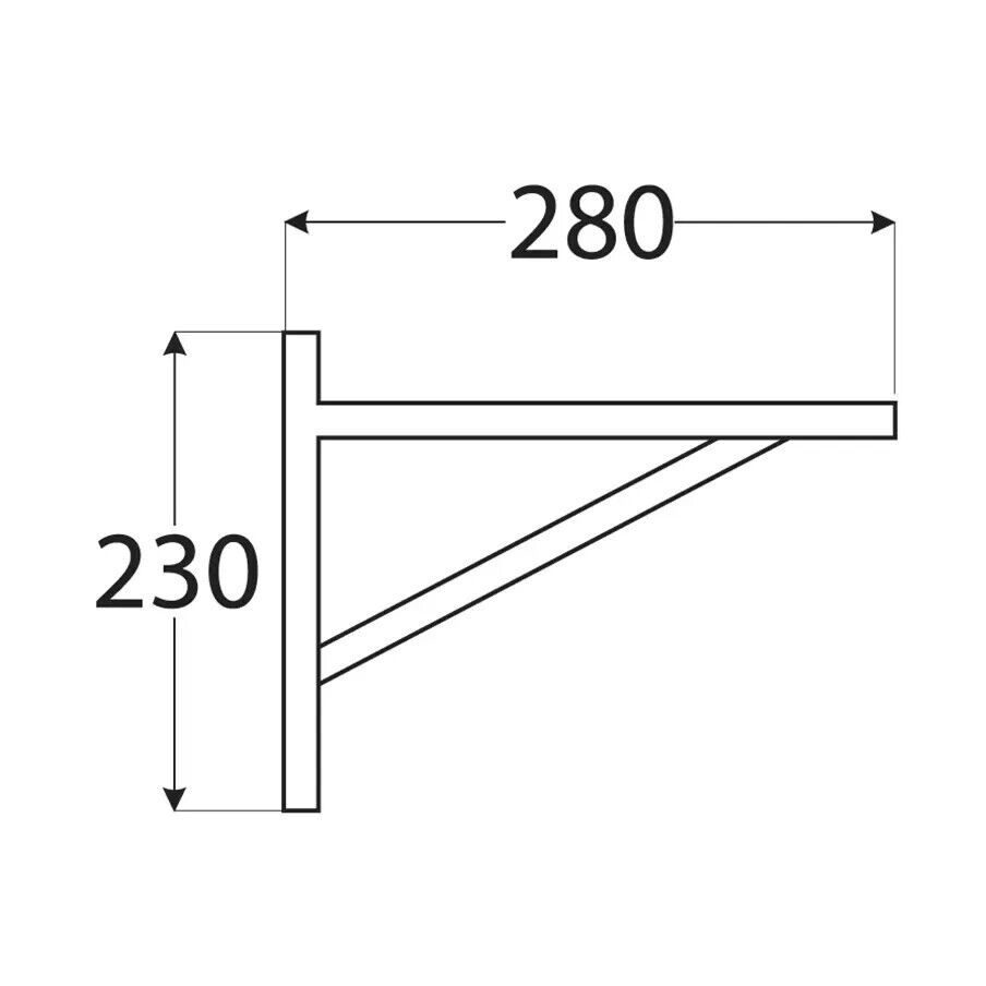 Regalträger aus Holz 280mm Zeichnung