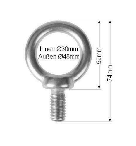 Edelstahl Augenbolzen M12 Ringschraube Bolzen 5 Stück Augenschraube