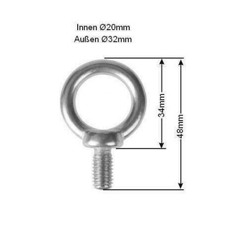 Edelstahl Augenbolzen M8 Ringschraube Bolzen 5 Stück Augenschraube