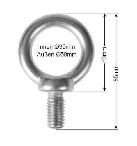 Edelstahl Augenbolzen M16 Ringschraube Bolzen 5 Stück Augenschraube